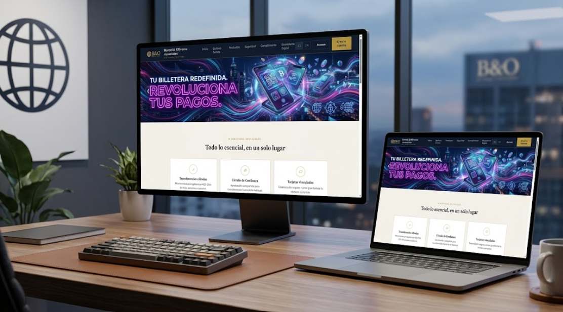 Plataforma Web Bernal & Oliveros Associates en Computador
